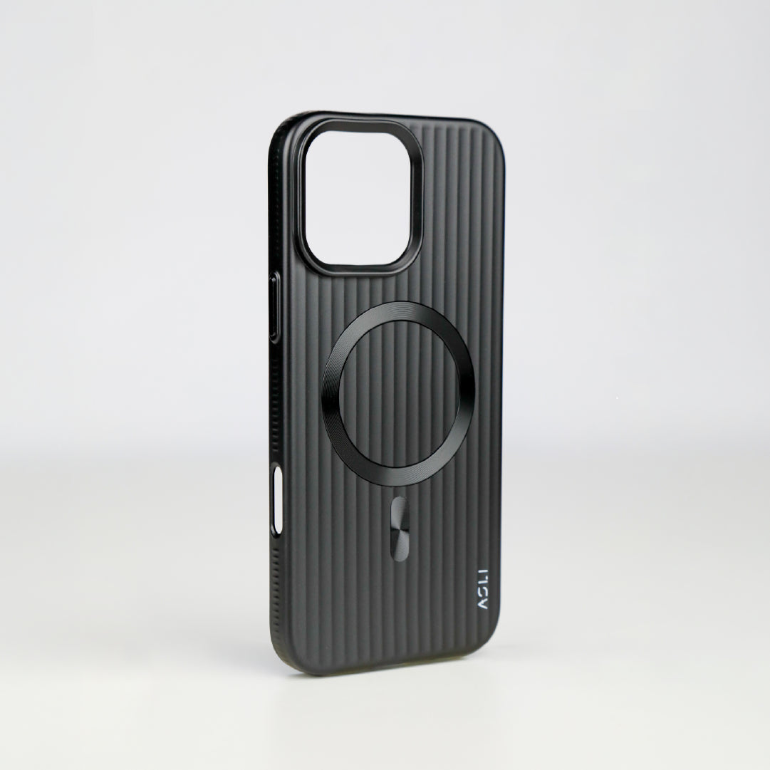 ASLI Corrugared Ridge Premium Metalic Case With Enhanced Camera Protection Case For iPhone 16 Pro Max