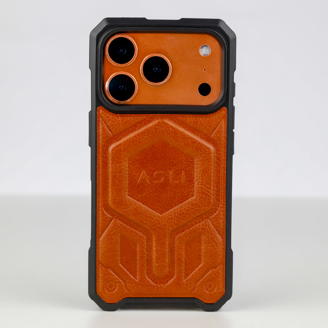 ASLI Leather Hybrid Premium Leather Case With Drop Protection And Heat Dissipation Case For 17 Pro