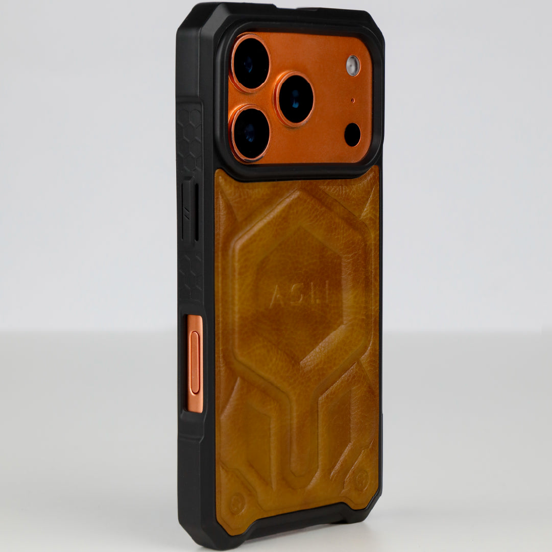 ASLI Leather Hybrid Premium Leather Case With Drop Protection And Heat Dissipation Case For 17 Pro