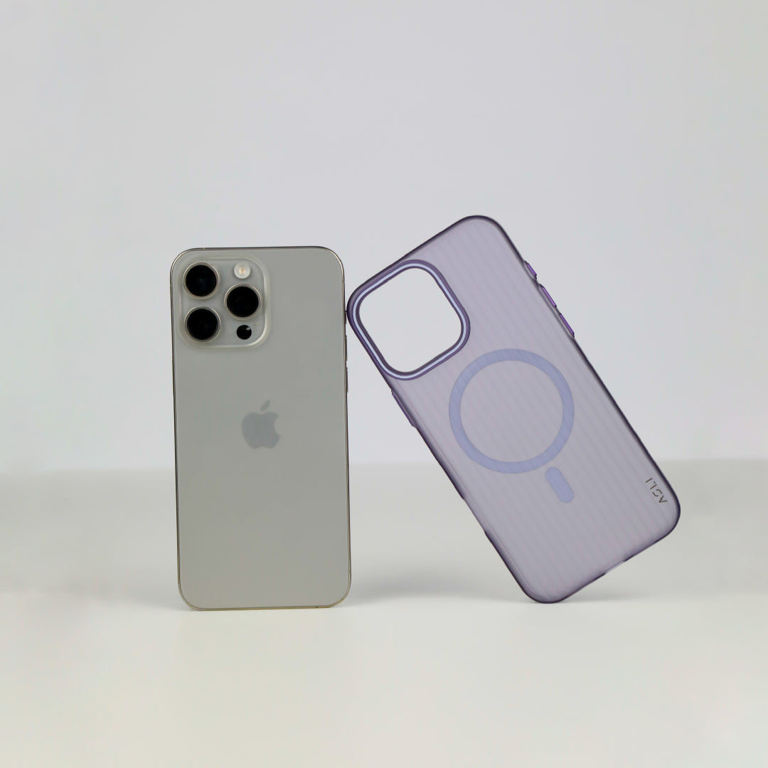كڤر حماية ASLI Corrugated Mag Wave Refined MagSafe لهاتف iPhone 16 Pro Max مع حماية مُعزّزة للكاميرا.