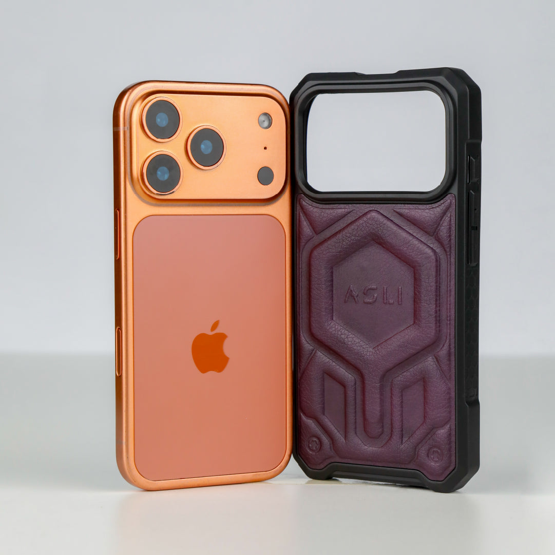 ASLI Leather Hybrid Premium Leather Case With Drop Protection And Heat Dissipation Case For 17 Pro