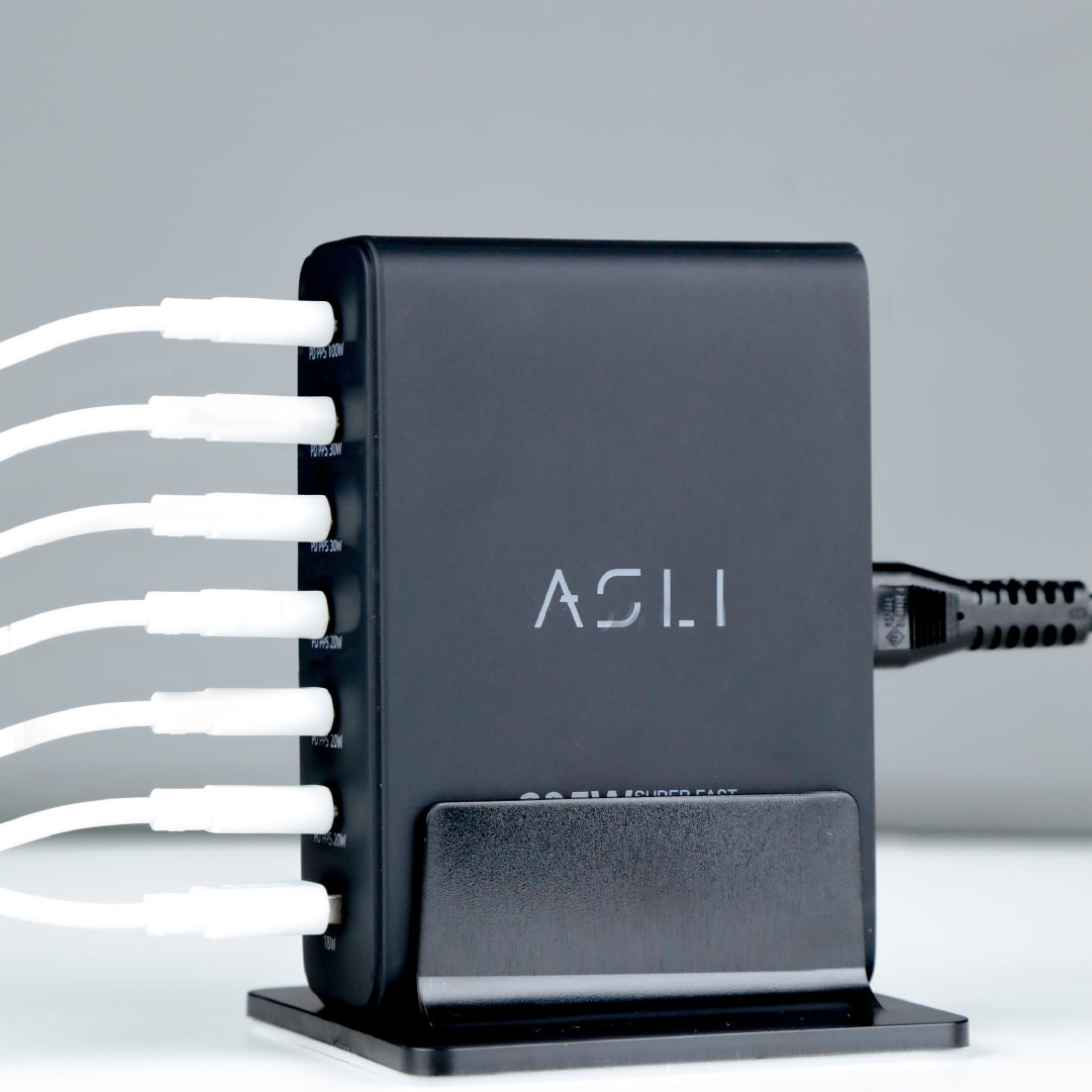 Asli Global Turboxis Series 235W Gan-7-Port Fast Charging Station With Power Delivery & PPS