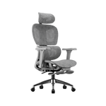كرسي مكتب مريح (Ergonomic) – مسند قدم، آلية انزلاق، رافعة غاز Class 4 | رمادي فاتح