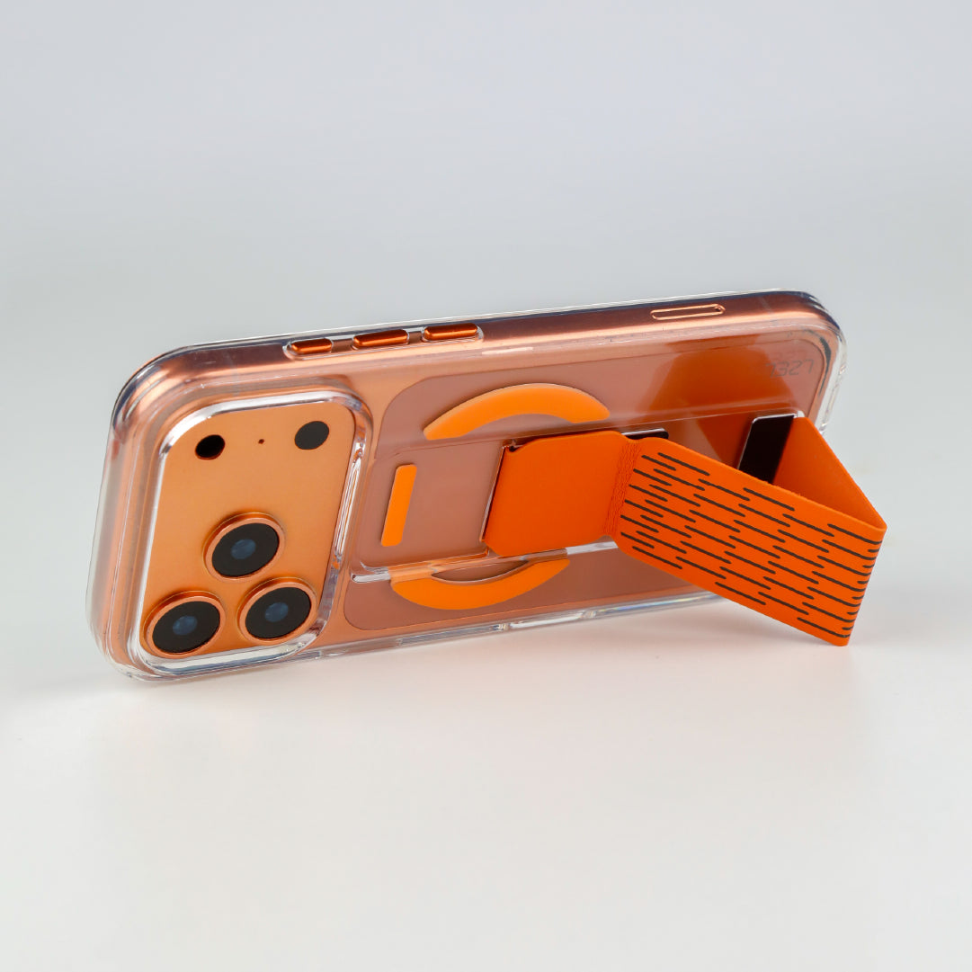 LZEL Clearmag Kickstand Clear Strap Magsafe With Enhanced Edge Protection Case For iPhone 17 Pro Max