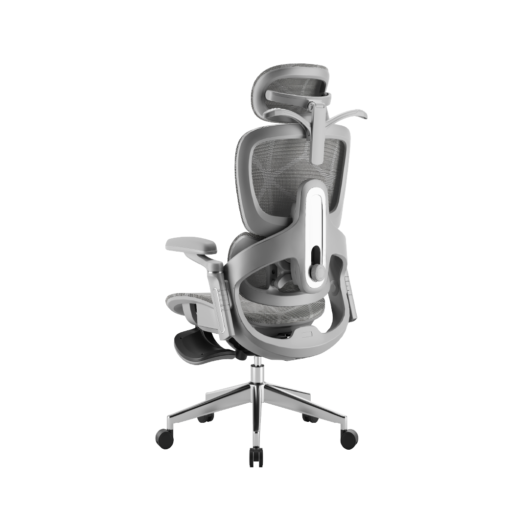 كرسي مكتب مريح (Ergonomic) – مسند قدم، آلية انزلاق، رافعة غاز Class 4 | رمادى