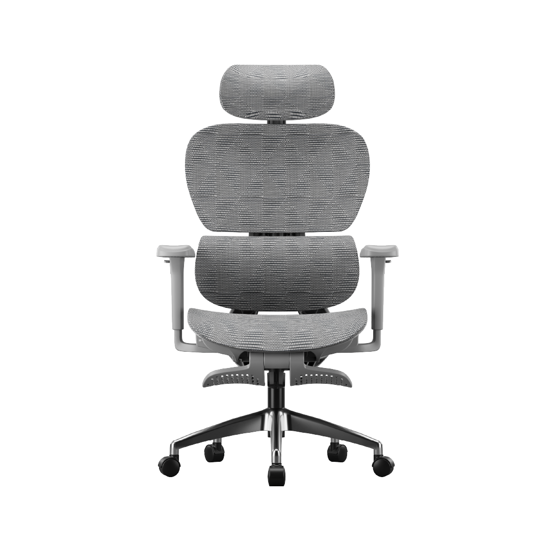 كرسي مكتب مريح (Ergonomic) – مسند قدم، آلية انزلاق، رافعة غاز Class 4 | رمادي فاتح