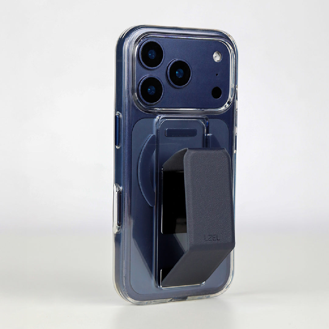 LZEL MagClear LeatherGrip Case for iPhone 17 Pro