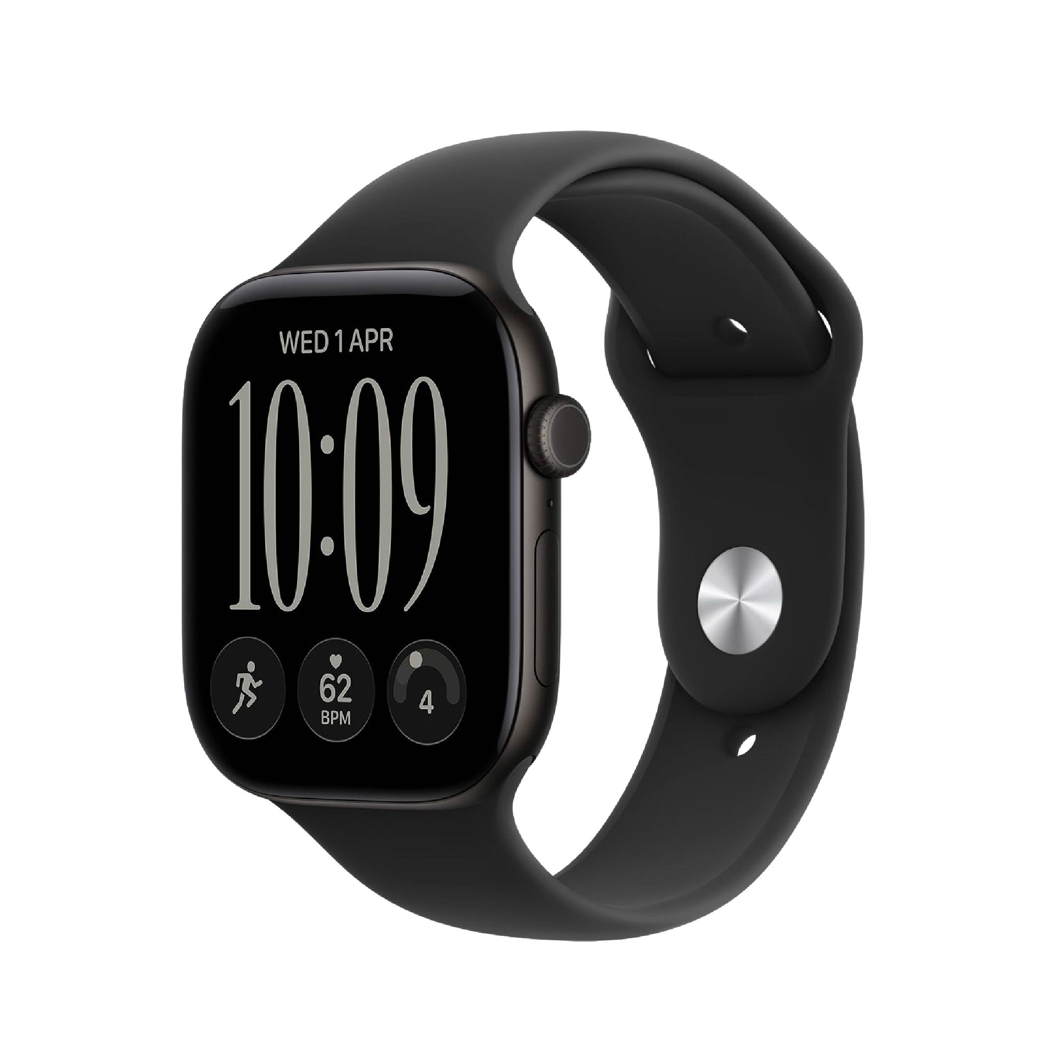 Apple Watch Series 12 GPS 46mm Black with Black Sport Band M/L