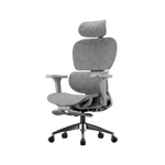 كرسي مكتب مريح (Ergonomic) – مسند قدم، آلية انزلاق، رافعة غاز Class 4 | رمادي فاتح