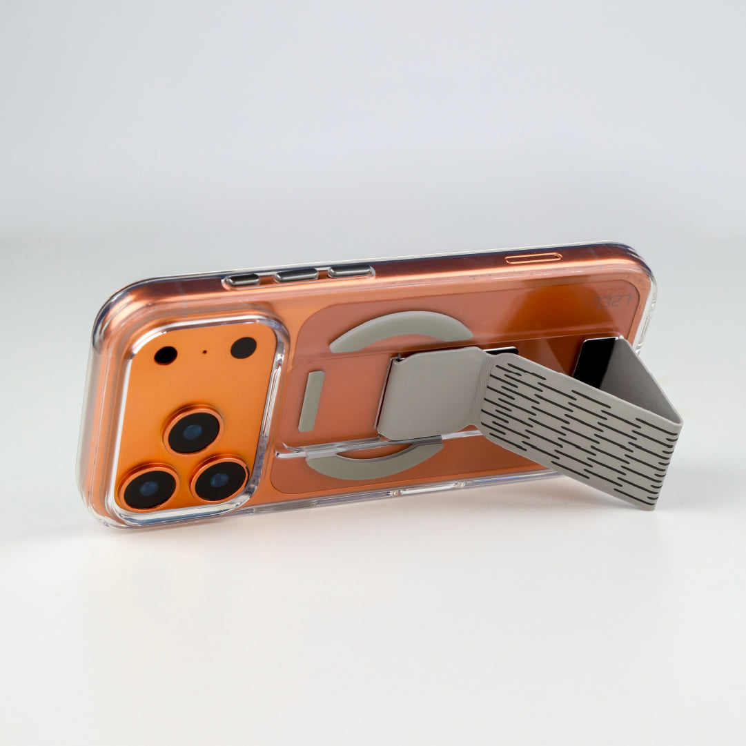 LZEL Clearmag Kickstand Clear Strap Magsafe With Enhanced Edge Protection Case For iPhone 17 Pro Max
