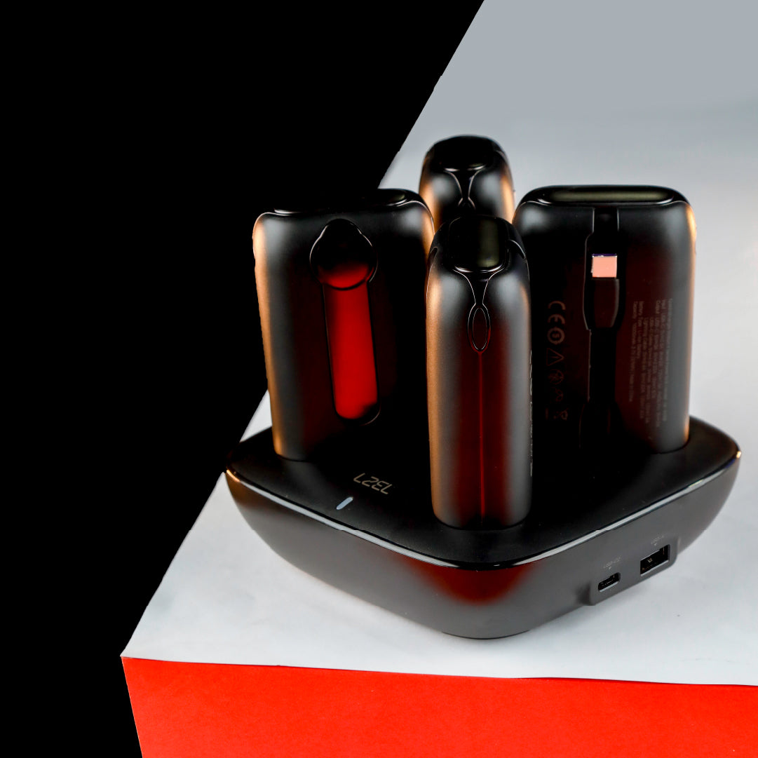 محطة الطاقة المحمولة QUADRA ENERGIA X من ليزل 10000 مللي أمبير × 4 مع كيبل مدمج Lightning و Type-C