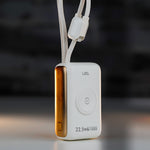 باور بانك LZEL Ampflow10 Mini – سعة 10000 مللي أمبير | شحن سريع 22.5 واط | كابلات مدمجة Type-C و Lightning | شحن لاسلكي