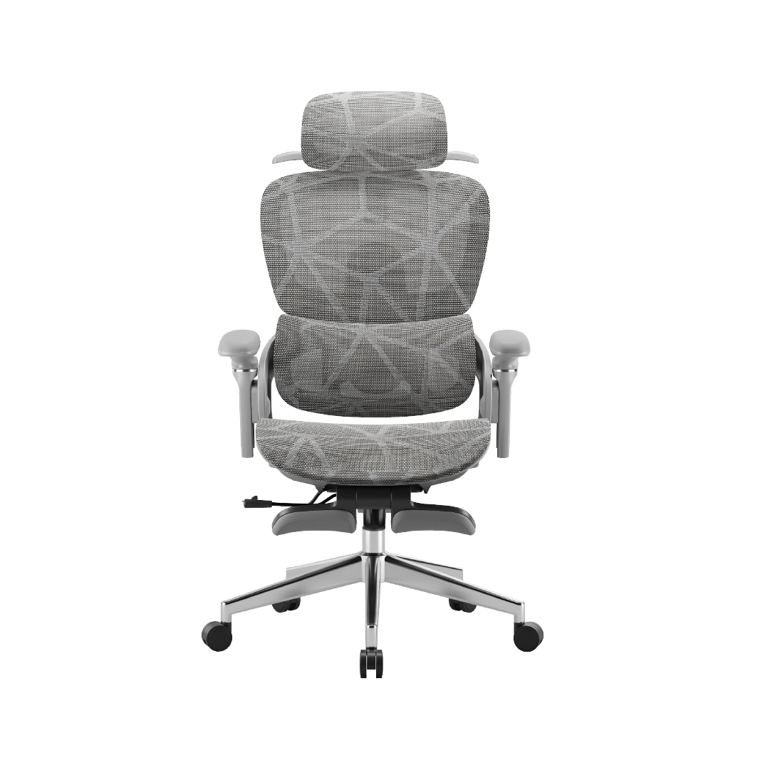 Ergonomic Office Chair – Footrest, Sliding Mechanism, Class 4 Gas Lift | Gray