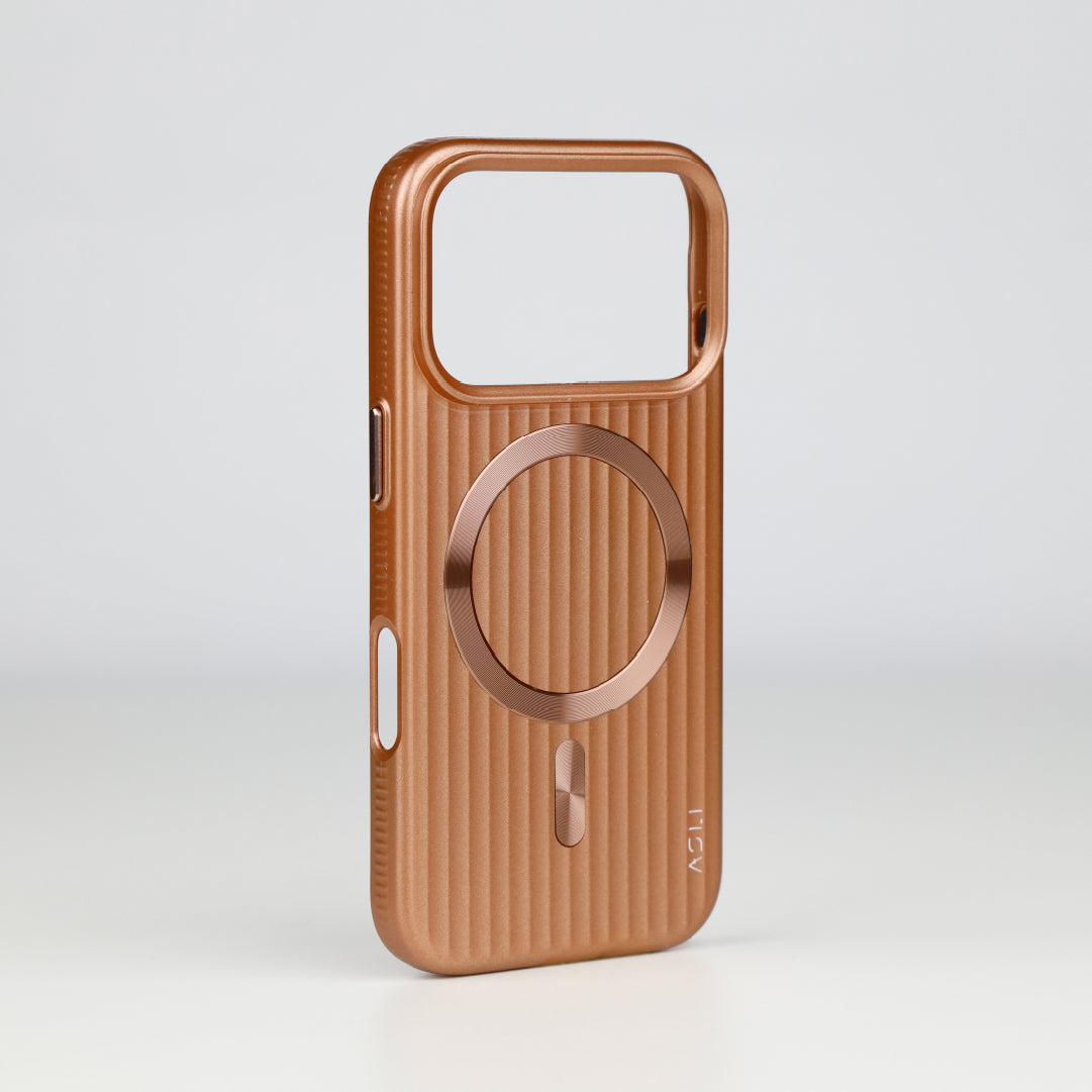 ASLI Corrugared Ridge Premium Metalic Case With Enhanced Camera Protection Case For iPhone 17 Pro Max