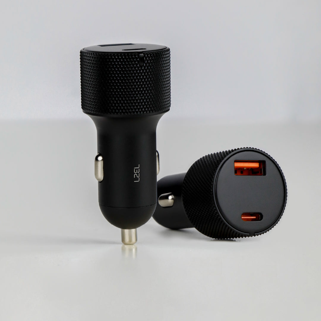 شاحن سيارة LZEL PulseCharge X2 بقدرة 75 واط – مخرجان USB-C PD وUSB-A