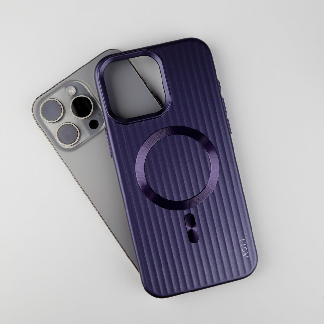 ASLI Corrugared Ridge Premium Metalic Case With Enhanced Camera Protection Case For iPhone 16 Pro Max