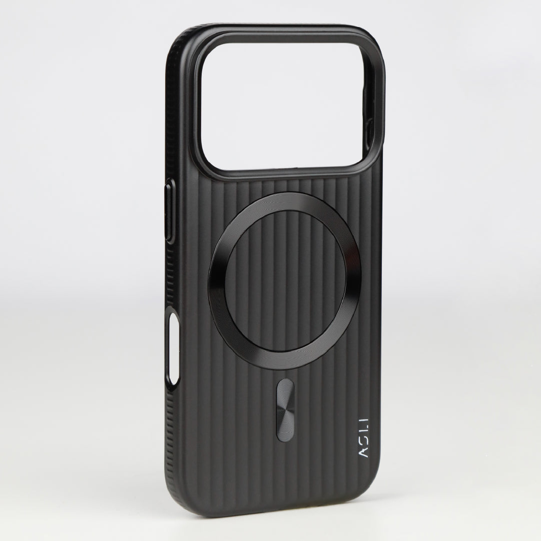 ASLI Corrugared Ridge Premium Metalic Case With Enhanced Camera Protection Case For iPhone 17 Pro Max
