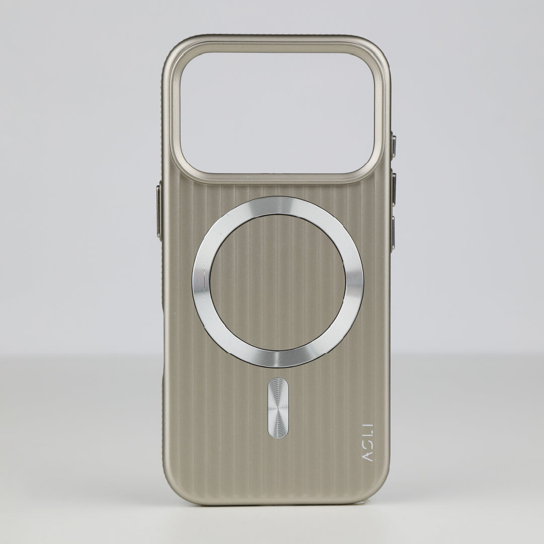 ASLI Corrugared Ridge Premium Metalic Case With Enhanced Camera Protection Case For iPhone 17 Pro Max