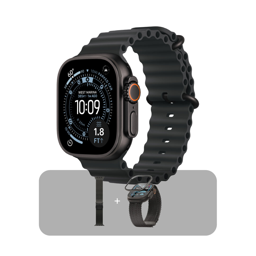 Apple Watch Ultra 3 (2025) GPS + Cellular, 49mm  - Black Titanium Case - Black Ocean Band  + Bundle Offer