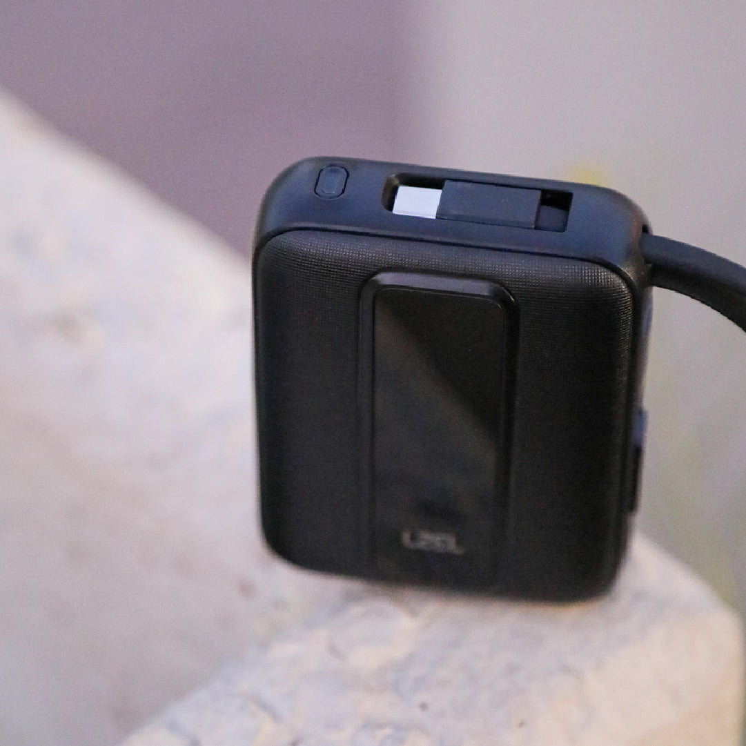 LZEL AMPNEO1O Mini 10000mAh PD Power Bank 30W | Built-in Type-C & Lightning Cable | Type-C Input/Output