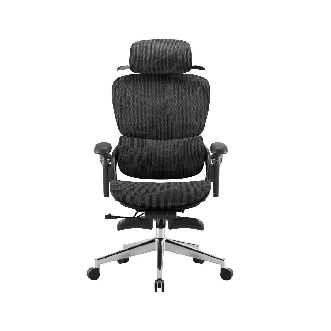 Ergonomic Office Chair – Footrest, Sliding Mechanism, Class 4 Gas Lift | Black
