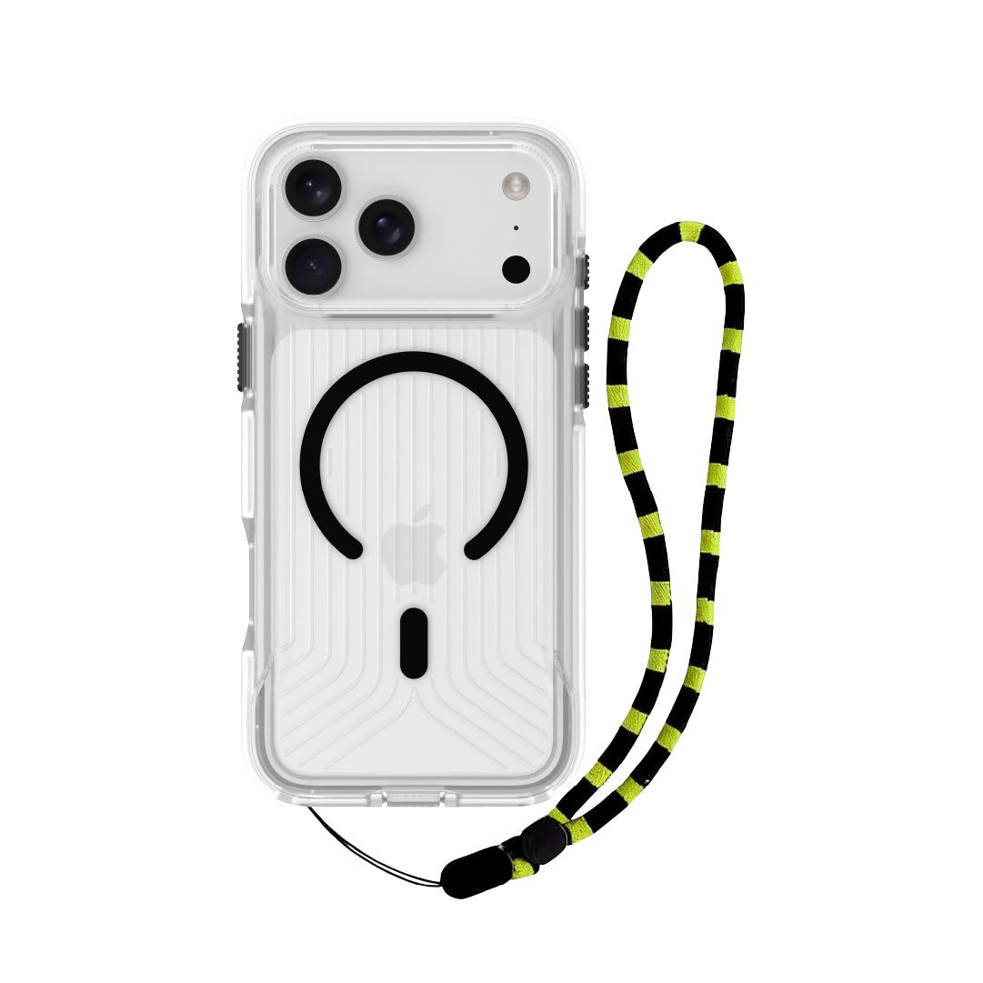 Asli Global LanyardMag MagSafe Case for iPhone 17 Pro Max – Built-In Lanyard | Clear/Black