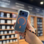 Asli Global LanyardMag MagSafe Case for iPhone 17 Pro Max – Built-In Lanyard | Clear/Orange