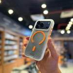 Asli Global LanyardMag MagSafe Case for iPhone 17 Pro Max – Built-In Lanyard | Clear/Orange