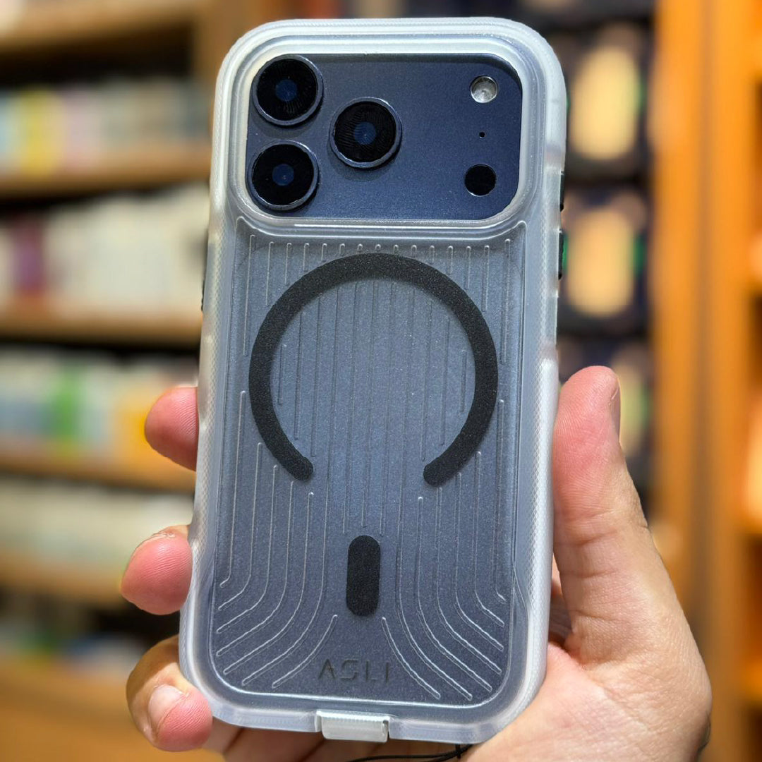 Asli Global LanyardMag MagSafe Case for iPhone 17 Pro Max – Built-In Lanyard | Clear/Black