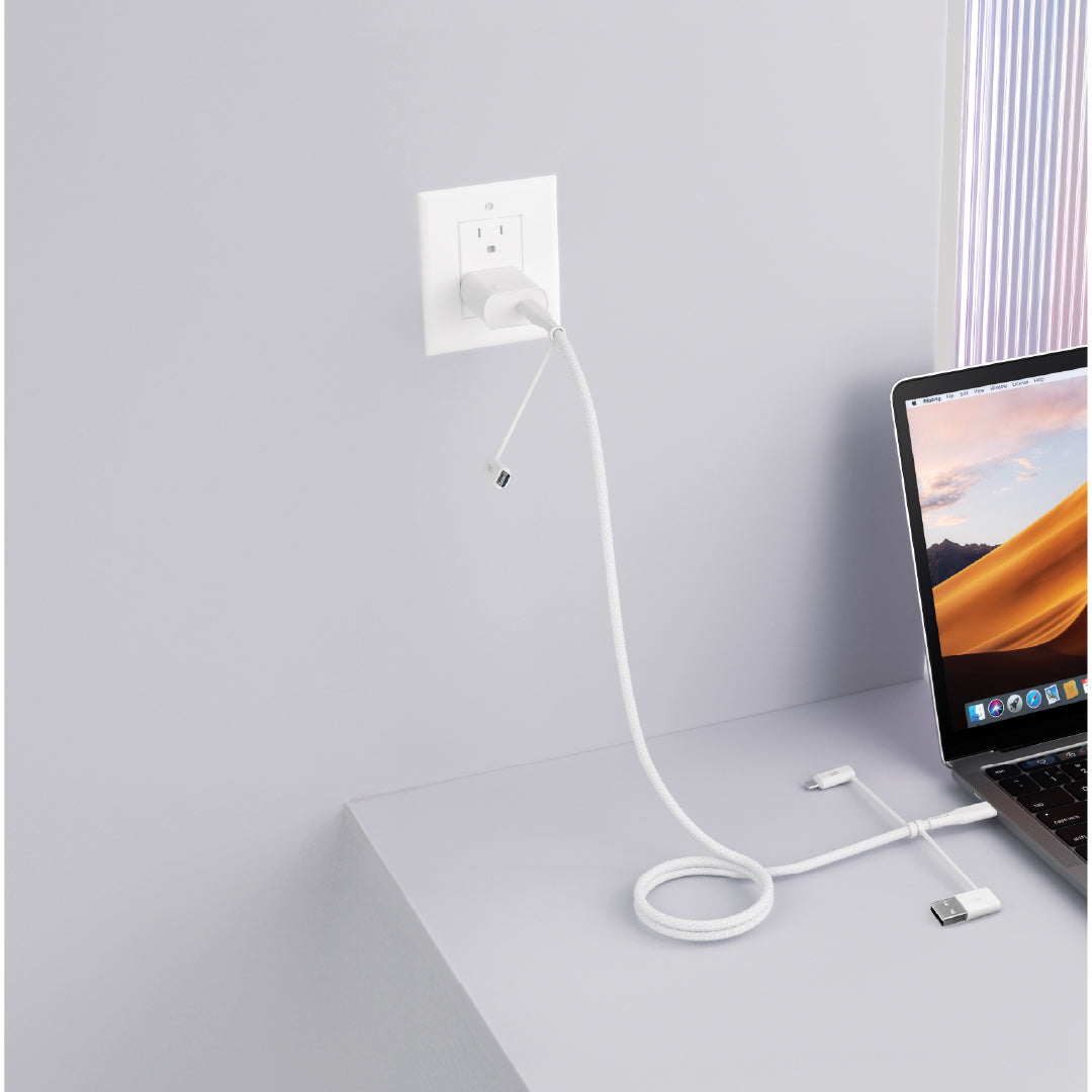 كيبل الشحن السريع 5 في 1 من LZEL Celeris PowerQuint | أبيض