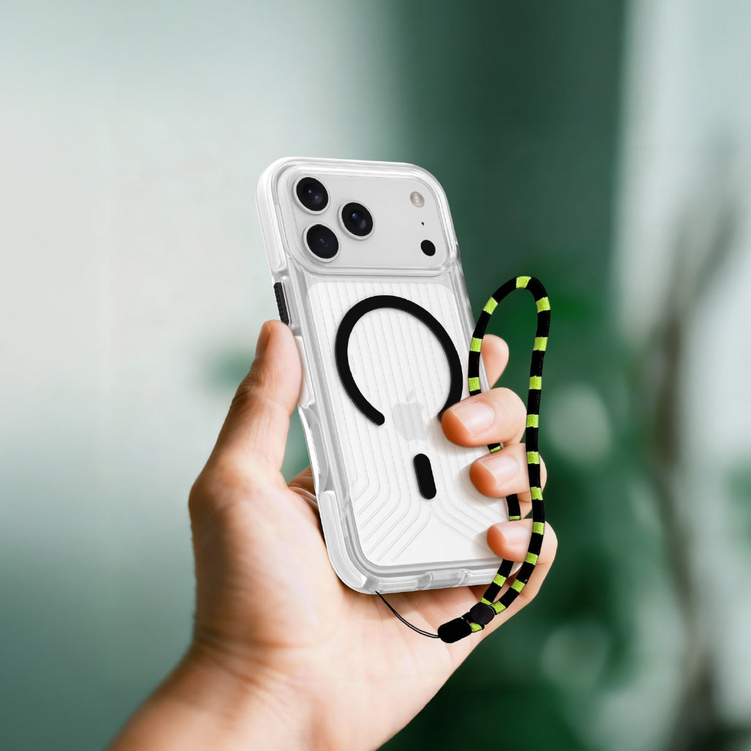 Asli Global LanyardMag MagSafe Case for iPhone 17 Pro Max – Built-In Lanyard | Clear/Black