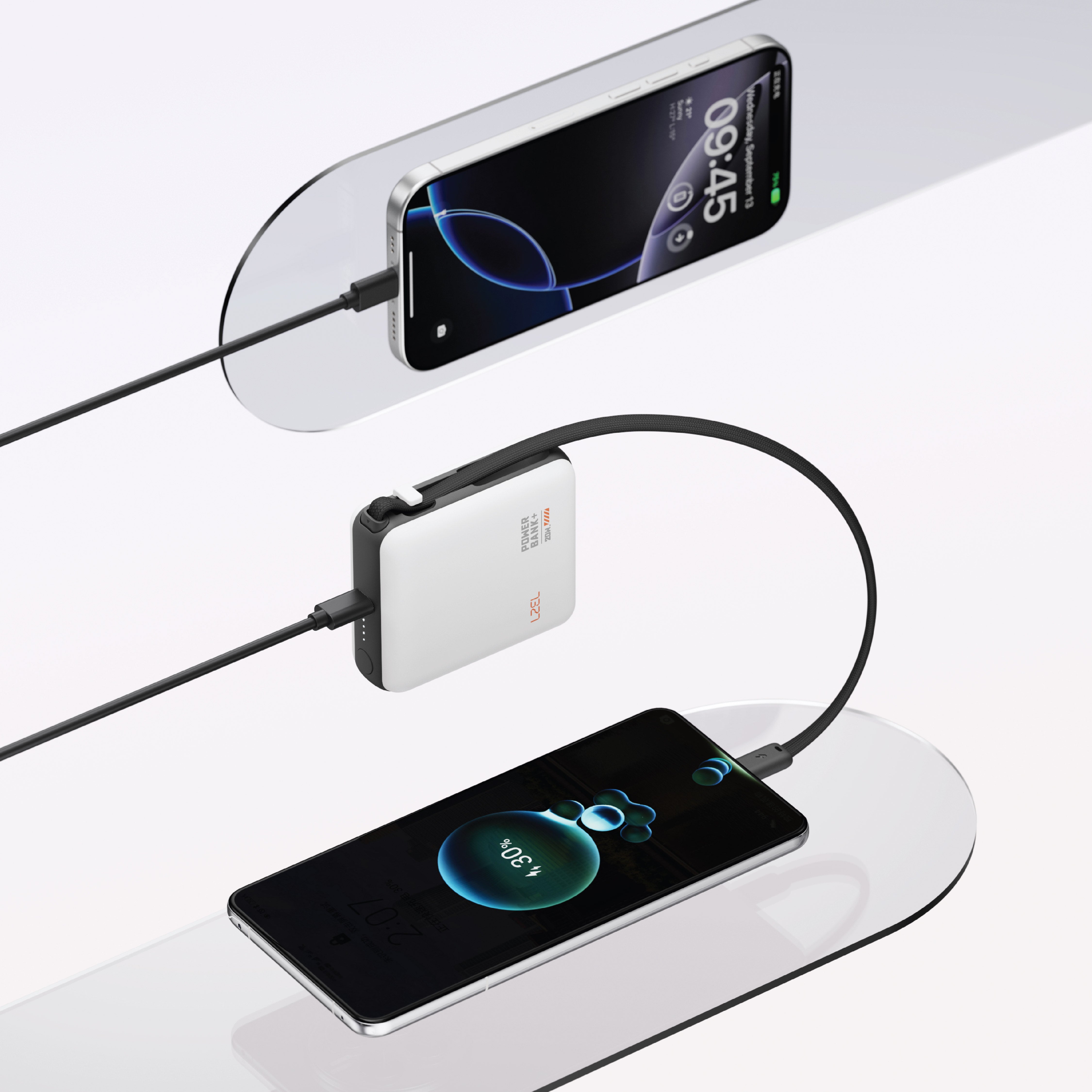 باور بنك LZEL ZenoFlex Volt Mini سعة 10000mAh بتقنية الشحن السريع PD | أبيض