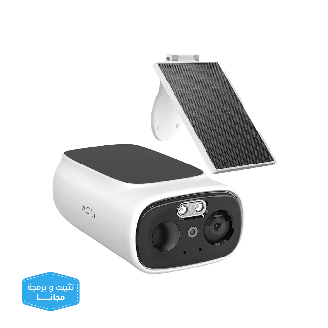 كاميرا من أسلي جلوبال EVOCAM الأمنية تعمل بالطاقة الشمسية مع بطارية قوية طويلة العمر، رؤية ليلية حتى 10 أمتار، ومقاومة للماء والظروف الجوية بتصنيف IP65