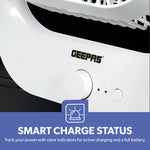 Geepas 8” Rechargeable Fan with LED Light – 2-Speed Powerful Airflow, Built-in Battery Backup, Portable Design, Adjustable Tilt