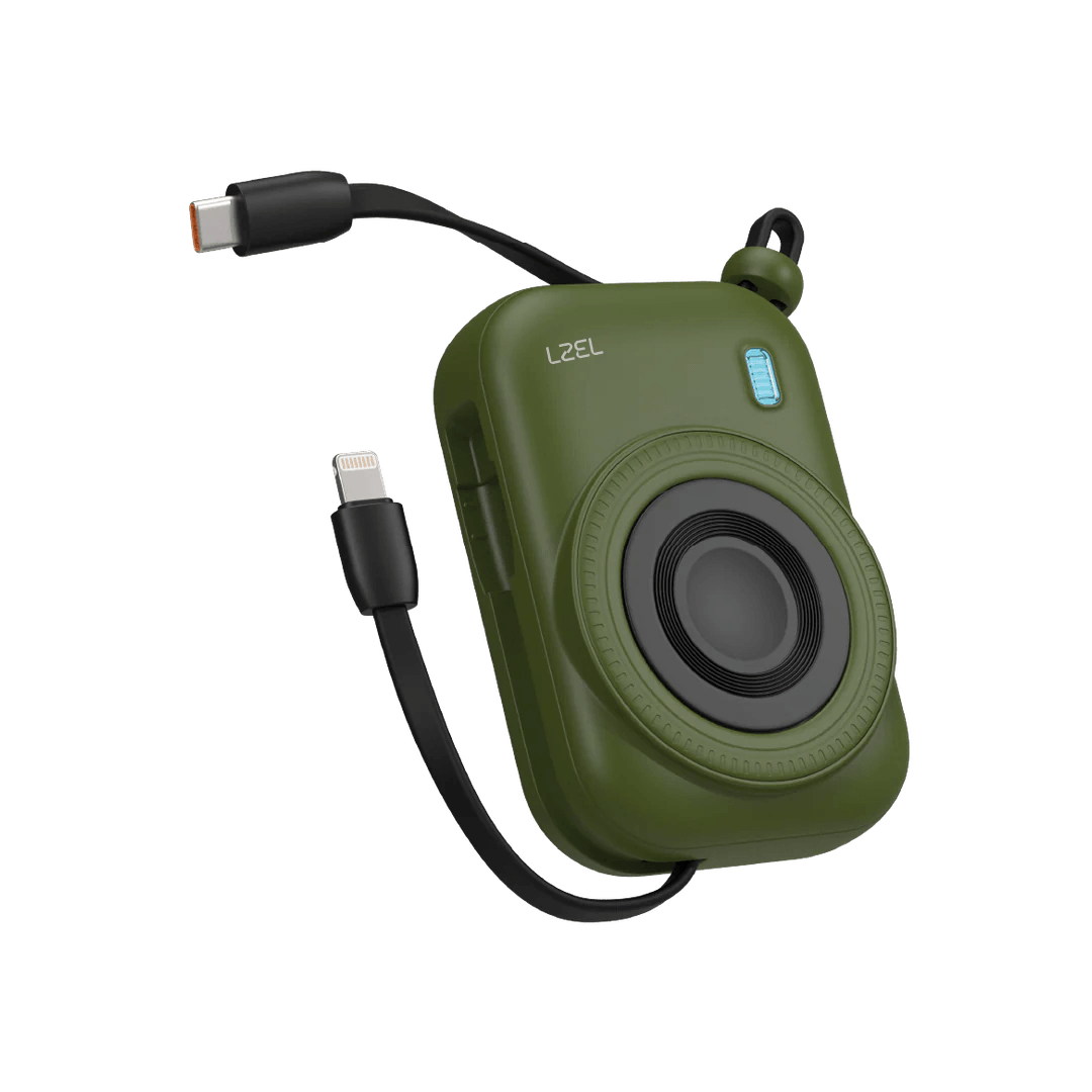 LZEL NanoFlex Nova – 10,000mAh Magnetic Power Bank with USB-C PD & Built-in Cable