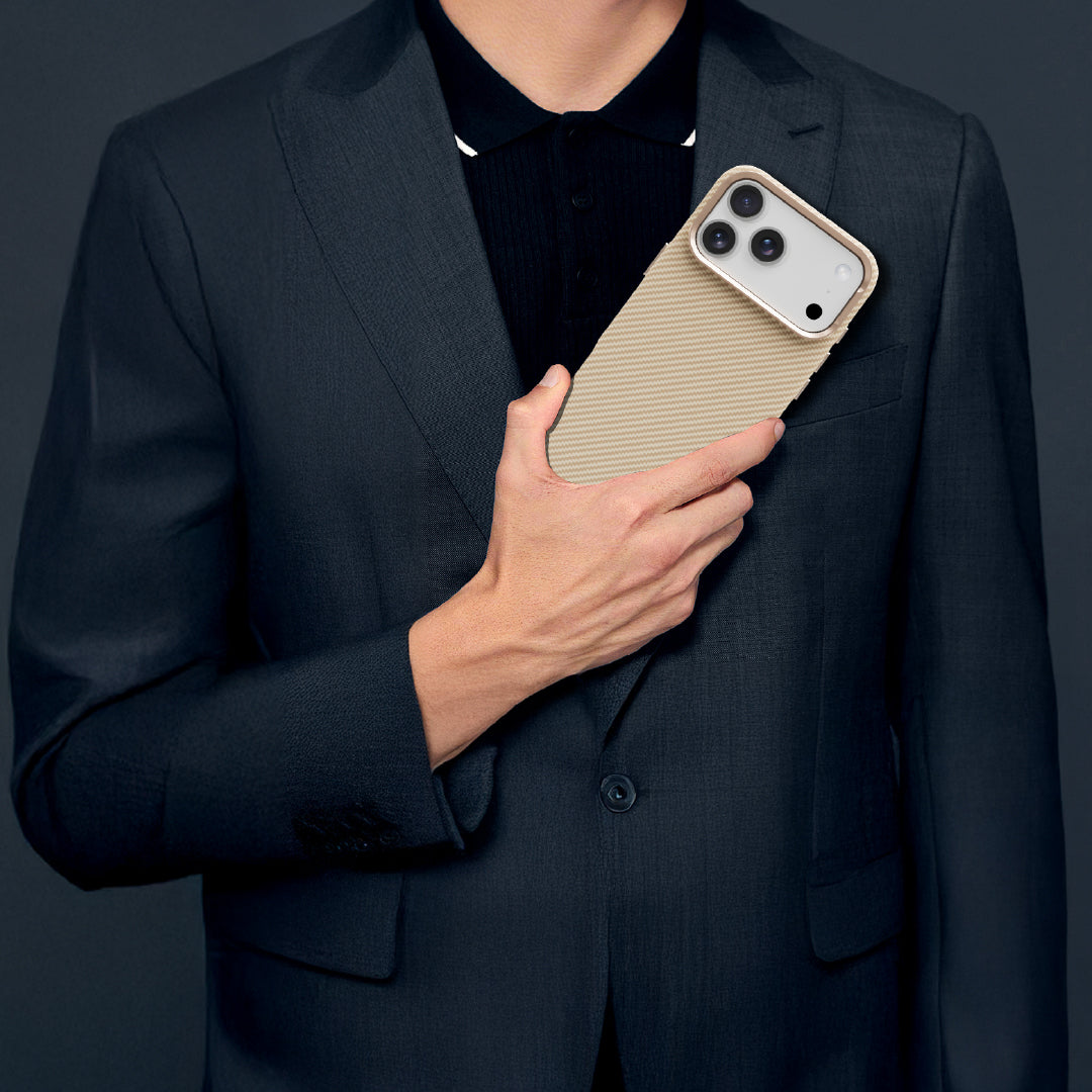 LZEL Magcarbon 3Dgrip Case For Iphone 17 Pro Max | Beige