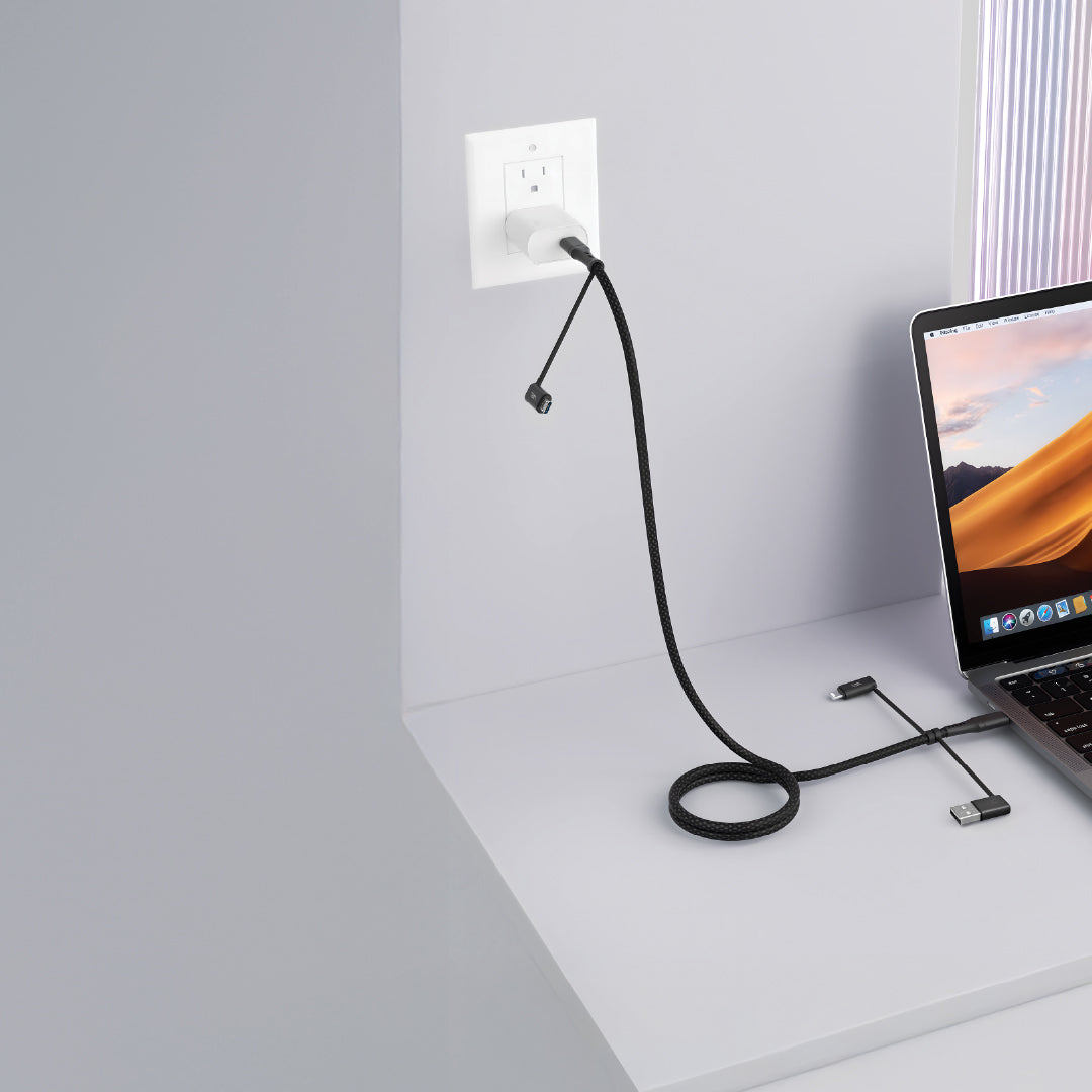 كيبل الشحن السريع 5 في 1 من LZEL Celeris PowerQuint | أسود