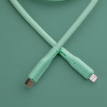 كيبل من Lzel معتمد USB-C إلى Lightning ، نقل بيانات بسرعة 480Mbps، طاقة 20V 3A، PD بقوة 60W، غلاف سيليكون سائل ناعم، هيكل TPE، طول 2 متر 