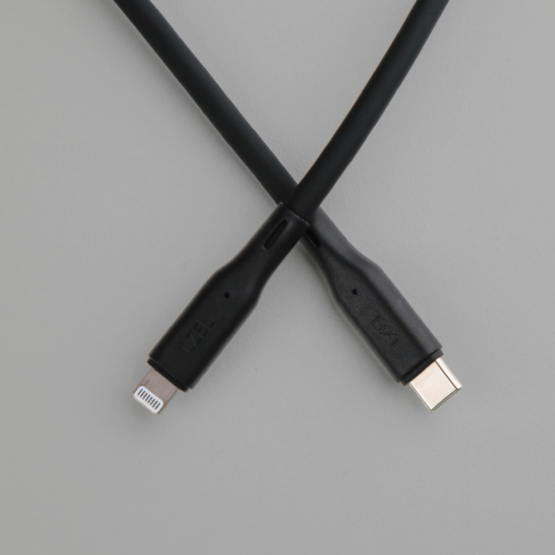 كيبل من Lzel معتمد USB-C إلى Lightning ، نقل بيانات بسرعة 480Mbps، طاقة 20V 3A، PD بقوة 60W، غلاف سيليكون سائل ناعم، هيكل TPE، طول 2 متر 