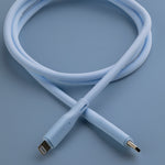 كيبل من Lzel معتمد USB-C إلى Lightning ، نقل بيانات بسرعة 480Mbps، طاقة 20V 3A، PD بقوة 60W، غلاف سيليكون سائل ناعم، هيكل TPE، طول 2 متر 