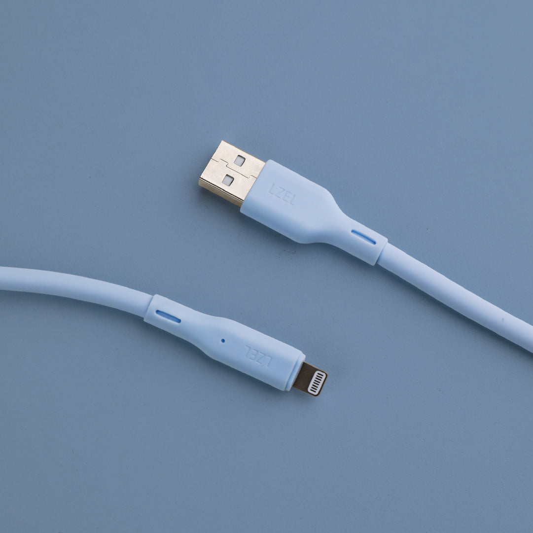 LZEL Celeris Silox CXL Soft Silicone USB-A to Lightning Cable, 480Mbps, 15W Max, 2m
