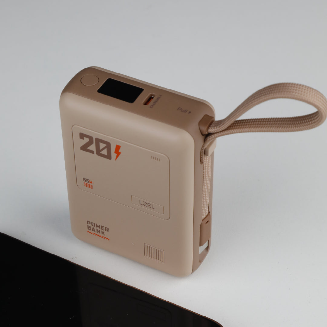 باور بانك Lzel Zenoflex Surge20 المحمول بسعة 20000 مللي أمبير | 65 واط أقصى شحن PD | مدخلين USB-C