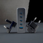 LZEL VoltixWorld 75W GaN Multi Port Travel Adapter | Black