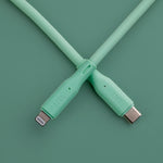 كيبل من Lzel معتمد USB-C إلى Lightning ، نقل بيانات بسرعة 480Mbps، طاقة 20V 3A، PD بقوة 60W، غلاف سيليكون سائل ناعم، هيكل TPE، طول 2 متر 