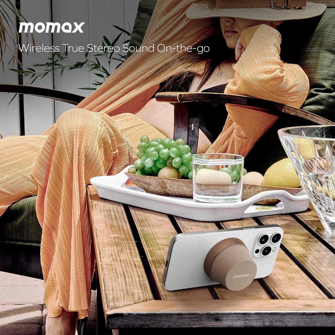 Momax Vibe GO Magnetic Wireless Speaker 2-IN-1 Sandstone(DESERT TITANIUM)