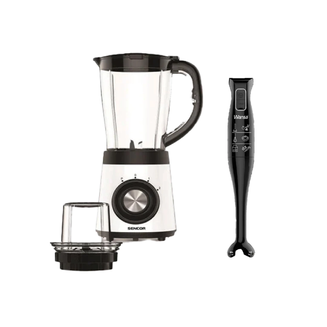 Eid Bundle - Wansa 250W Hand Blender + Sencor SBL3570 500W Jug Blender (1.5L, 2 Speeds)