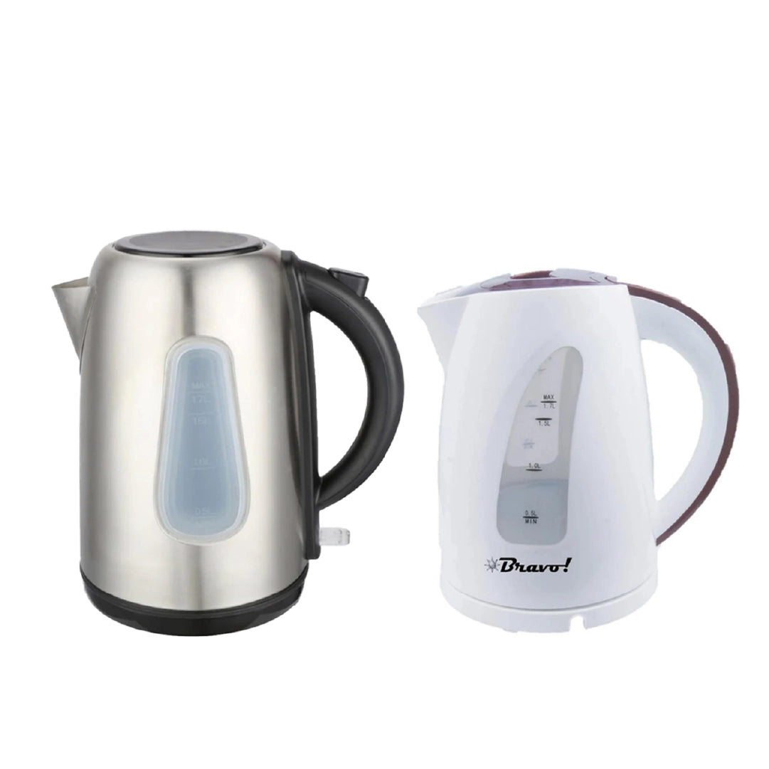 Eid Bundle - Wansa 1.7L 2200W Electric Kettle (Stainless Steel) + Bravo 1.7L 2200W Electric Kettle