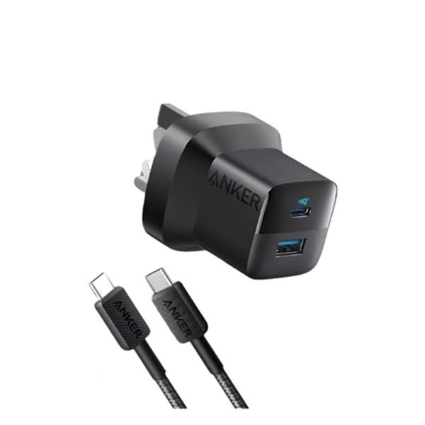 شاحن أنكر 323 مع كابل 322 USB-C إلى USB-C 33 وات أسود | B2331K11