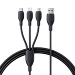 Baseus Ultra-Fast One-for-Three Fast Charging Cable USB-A to M+L+C 1.3m | Cosmic Black