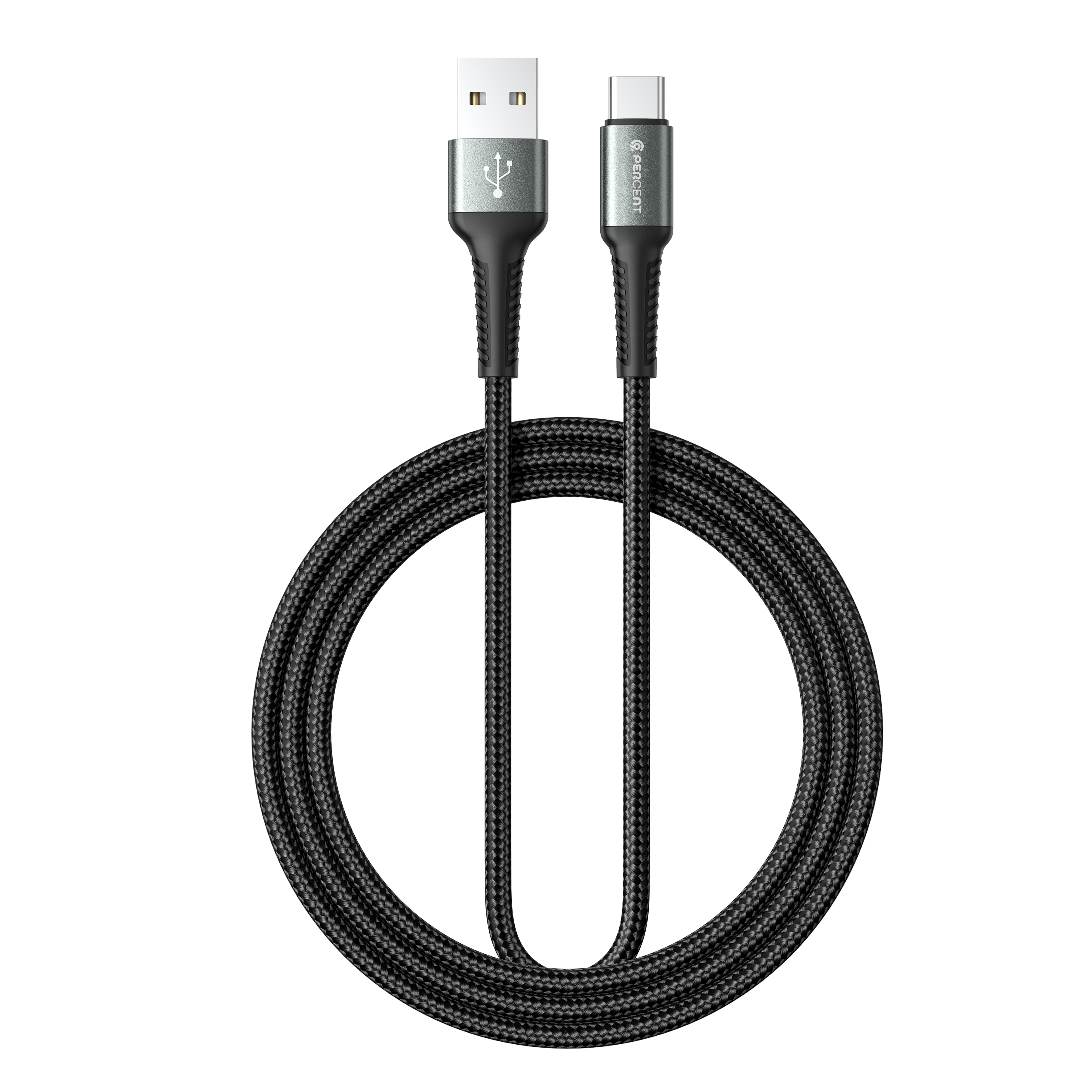 90 Percent Voltix90 Core – USB-A to USB-C Braided Cable, 2M